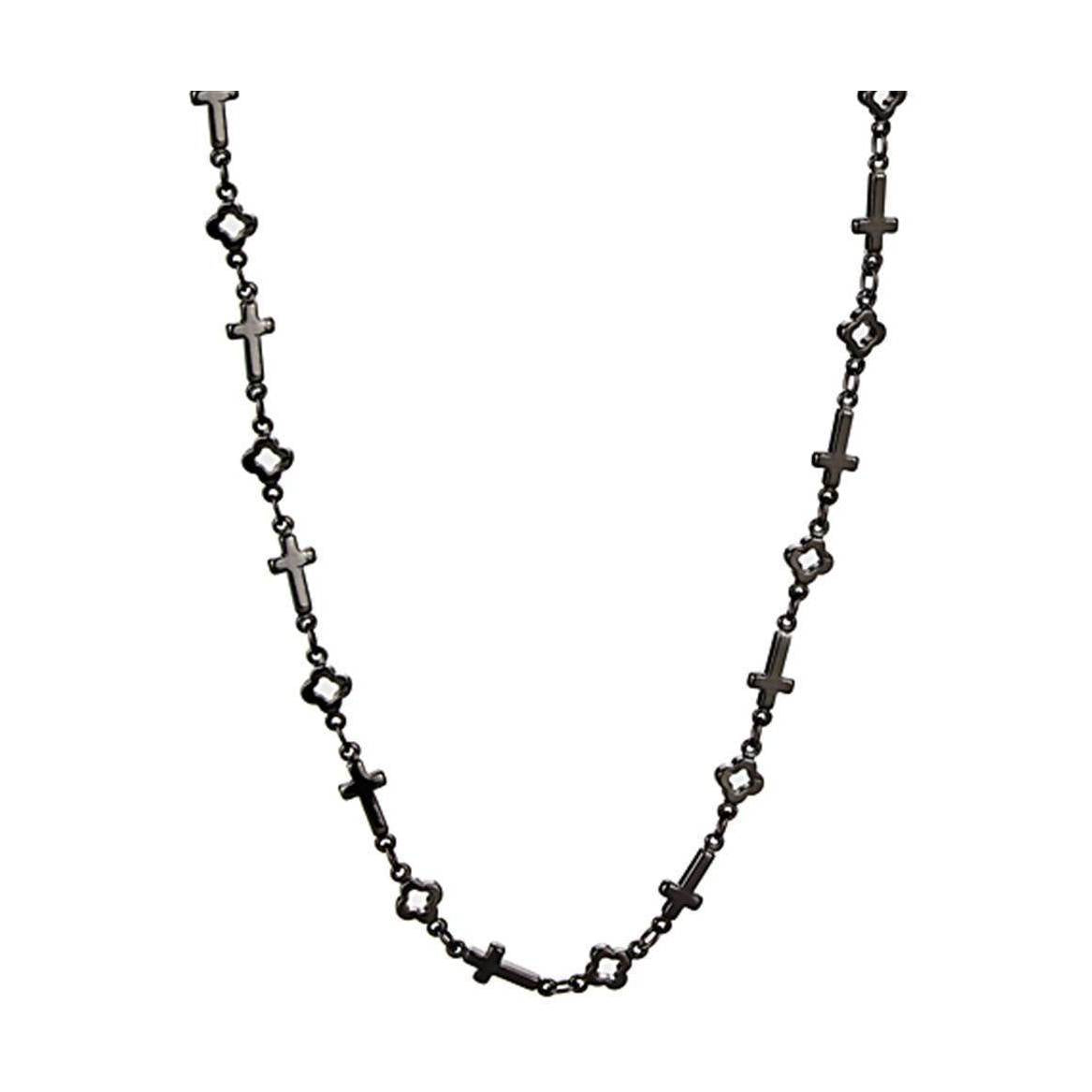 Stylish minimalist cross necklace for men featuring linked cross designs in a sleek finish