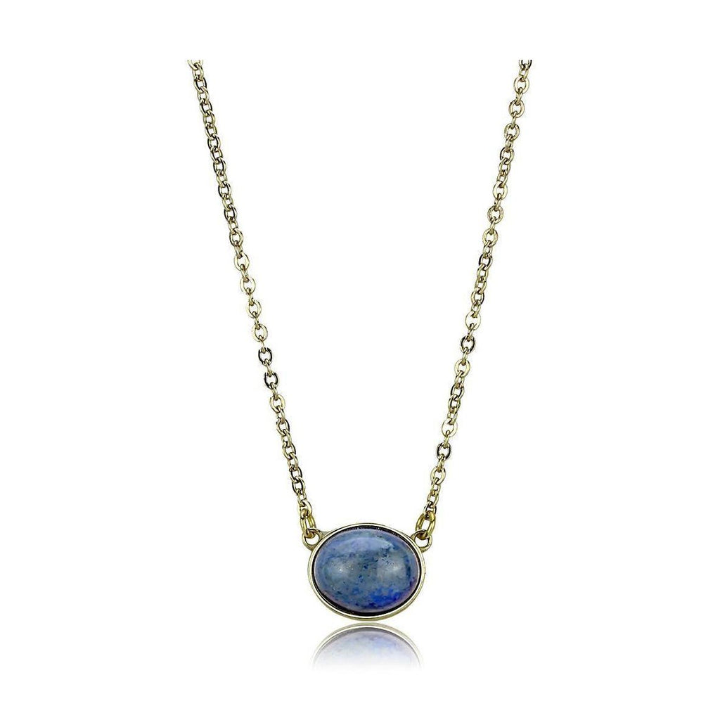 Minimalist gold chain pendant jewelry featuring a blue gemstone for elegant style