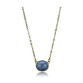 Minimalist gold chain pendant jewelry featuring a blue gemstone for elegant style
