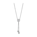 Modern rhodium pendant necklace featuring a stylish design with sparkling accents