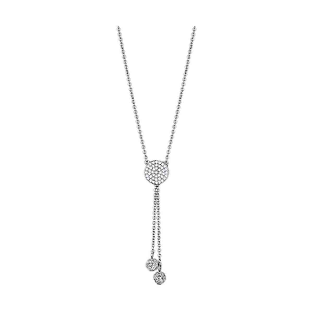 Modern rhodium pendant necklace featuring a stylish design with sparkling accents