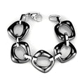 Modern silver link bracelet featuring bold geometric shapes for a stylish look