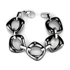 Modern silver link bracelet featuring bold geometric shapes for a stylish look