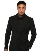 Fashion Nova modern suit jacket for men in black, tailored fit with single button closure
