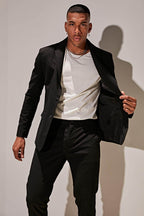 Fashion Nova modern suit jacket for men in black with a sleek, tailored fit and stylish design