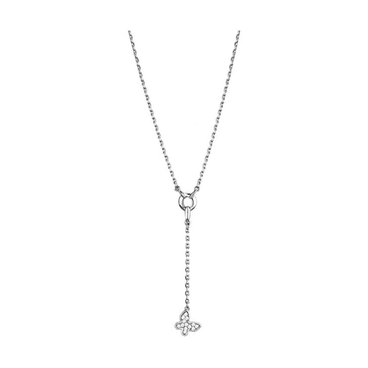 Elegant modern vacation jewelry for women, featuring a delicate silver necklace with a charm