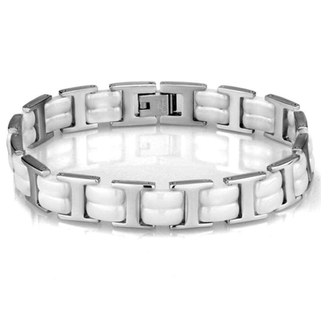 Stylish modern women's fashion bracelet in silver and white for chic outfits and everyday wear