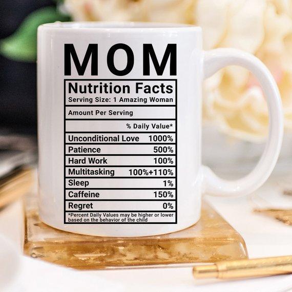 Home & Garden Mom Coffee Mug - Mom Nutrition Facts - Great Gift Idea