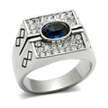 Men's Montana blue ring for men with a central blue stone and sparkling stones around it