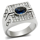 Men's Montana blue ring for men with a central blue stone and sparkling stones around it