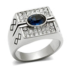 Men's Montana blue ring for men with a central blue stone and sparkling stones around it