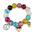 Multicolor beaded bracelet for women featuring vibrant gemstones and stylish charms