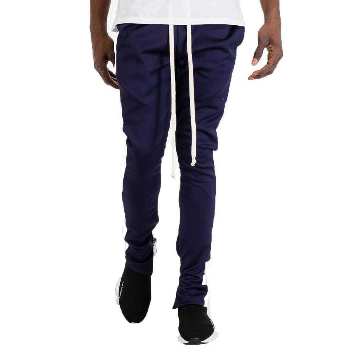 WEIV navy white track pants mens with a comfortable fit and stylish design for casual wear