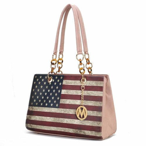 Wallets, Handbags & Accessories Nevaeh Vegan Leather Patriotic Pattern Women Shoulder Bag