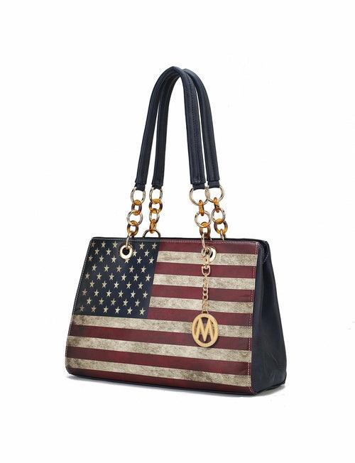 Wallets, Handbags & Accessories Nevaeh Vegan Leather Patriotic Pattern Women Shoulder Bag