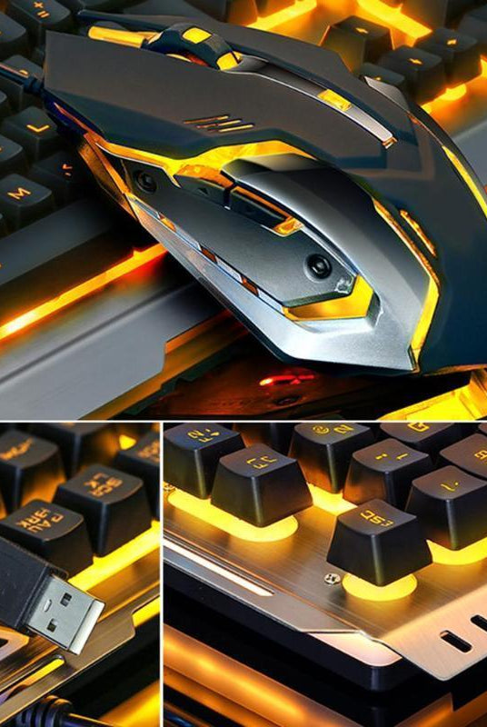 Gadgets Ninja Dragons Tungsten Gold Metal Frame Gaming Keyboard And...