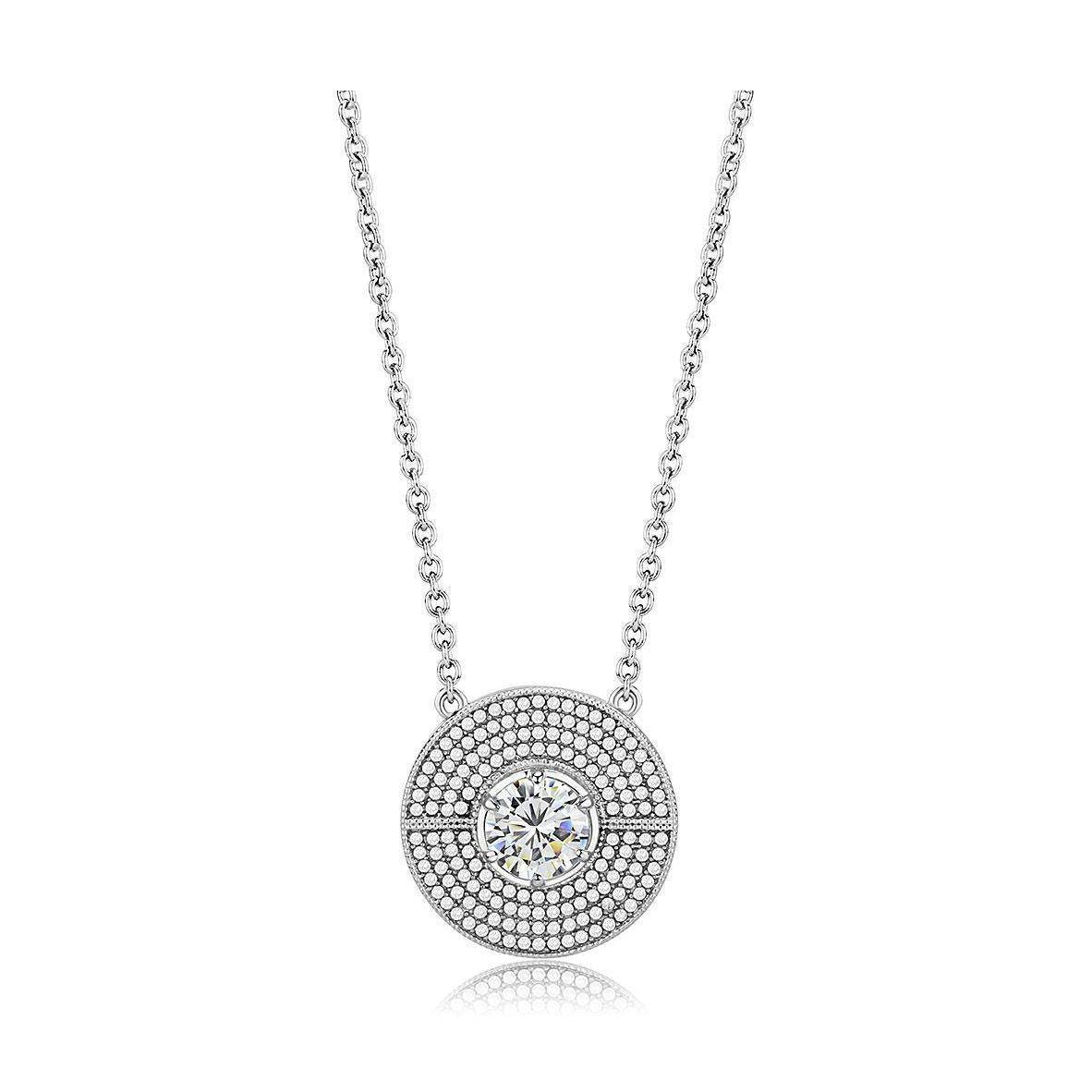 Elegant no plating hypoallergenic jewelry for women featuring a sparkling center stone in a round pendant