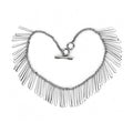 No plating stainless steel choker necklace with unique bar design and secure toggle closure