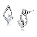 Elegant no plating stud earrings for women featuring a sparkling pear-shaped design with clear stones