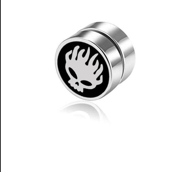 VacationGrabs Non-Pierced Earrings Studs with Skull Design for Stylish Men