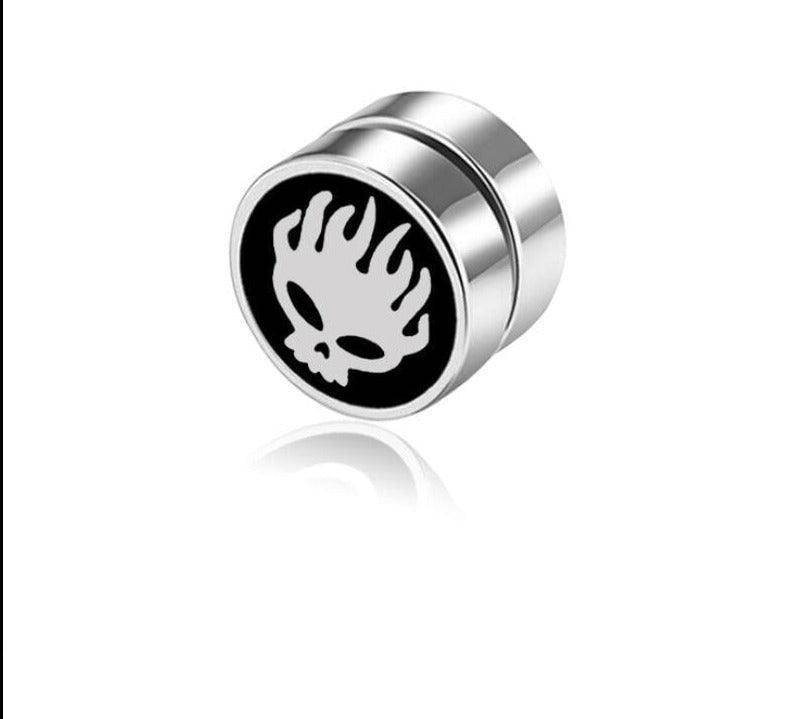VacationGrabs Non-Pierced Earrings Studs with Skull Design for Stylish Men