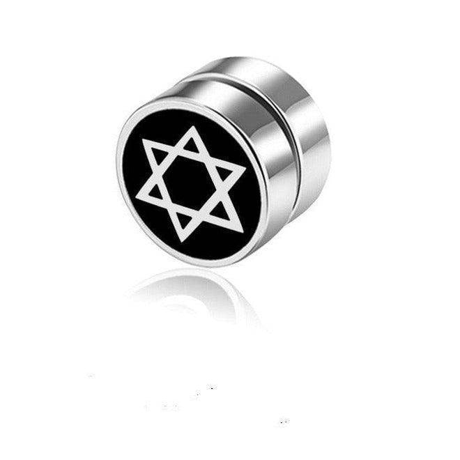 Stylish non-pierced earrings studs featuring a star design for fashionable men's jewelry