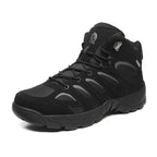 VacationGrabs non-slip tactical ankle boots in black with durable materials and rugged design for outdoor activities