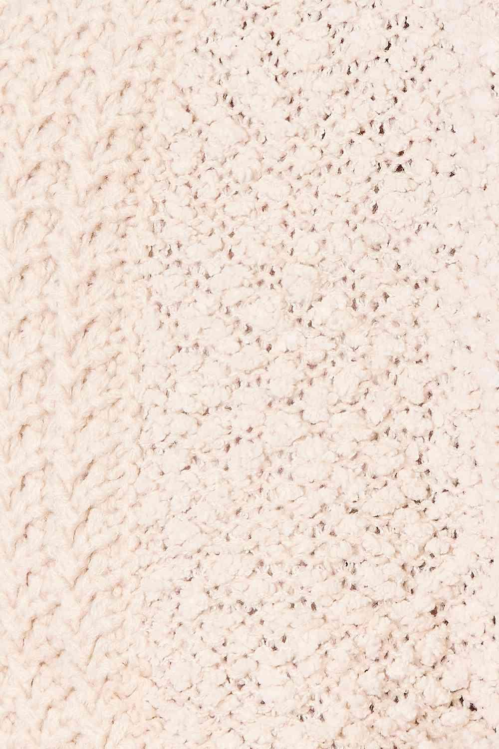 Trendsi open front cardigan for travel in soft cream knit design, perfect for layering on the go.