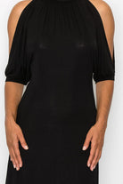 Women's Dresses Open Shoulder Sexy Back Dress - Black
