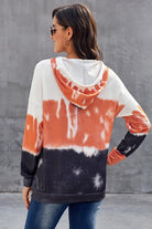 Women's Sweatshirts & Hoodies Orange Tie Dye Long Sleeve Pullover Hoodie