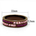 Stylish women's ring featuring pink gemstone jewelry in a sleek design with a polished finish