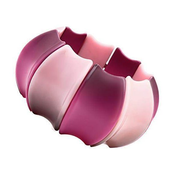 Pink resin statement bracelet from VacationGrabs featuring a unique wavy design
