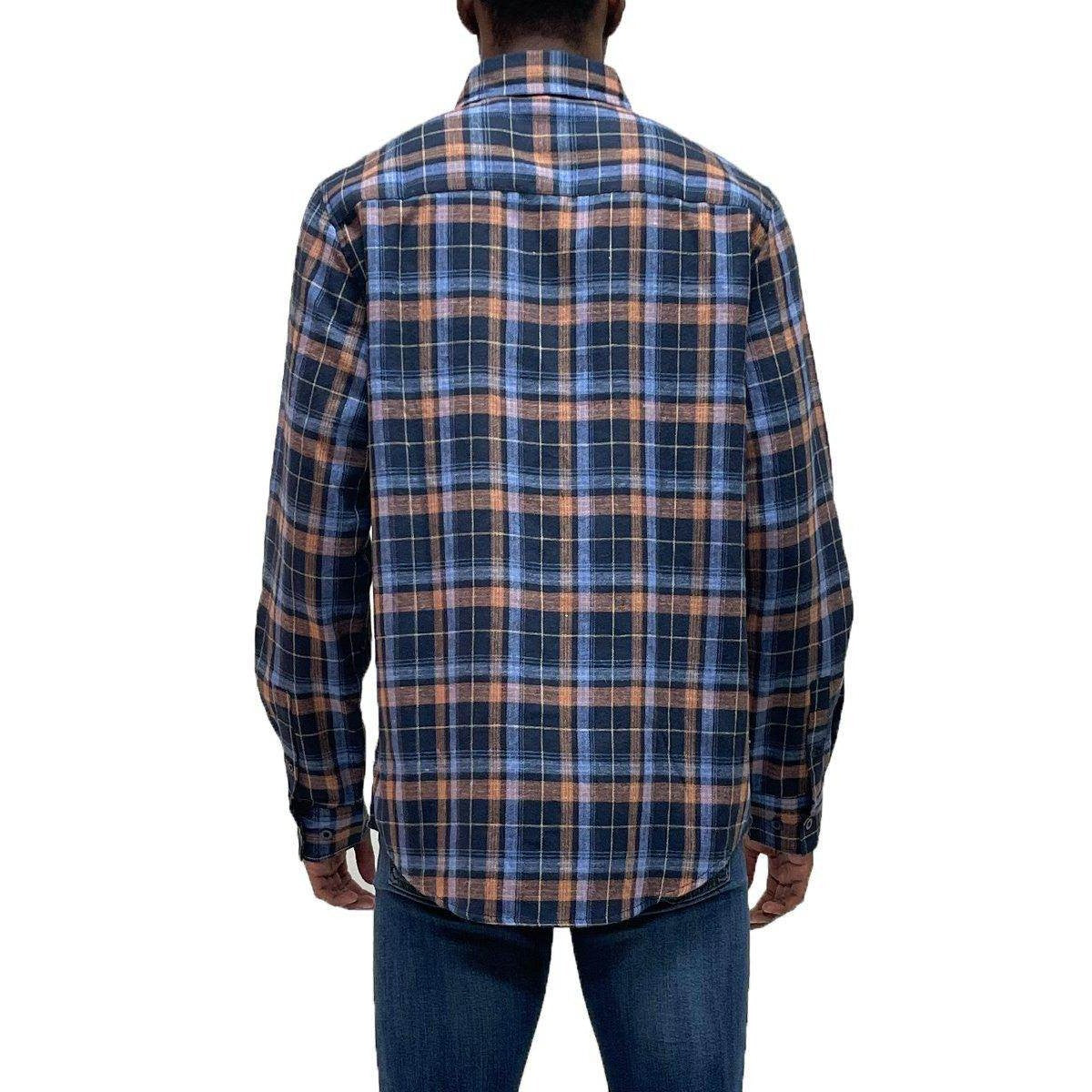 Men's flannel plaid shirt vacation style with a stylish plaid pattern and a relaxed fit