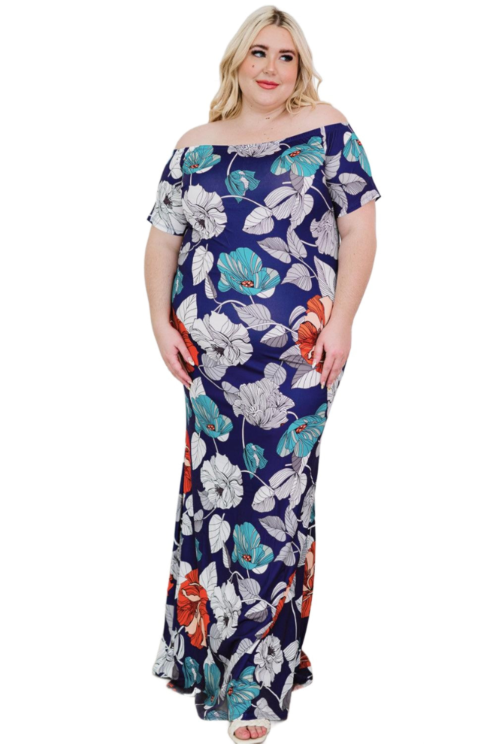 Women's Dresses Plus Off-Shoulder Fishtail Dress