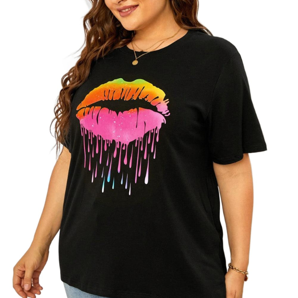 Women's Shirts - Plus Plus Hot Lips Graphic T-Shirt