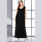 Trendsi plus size maxi tank dress in black for a stylish and comfortable look