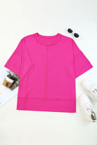 Women's Shirts Plus Size Round Neck Dropped Shoulder Tee
