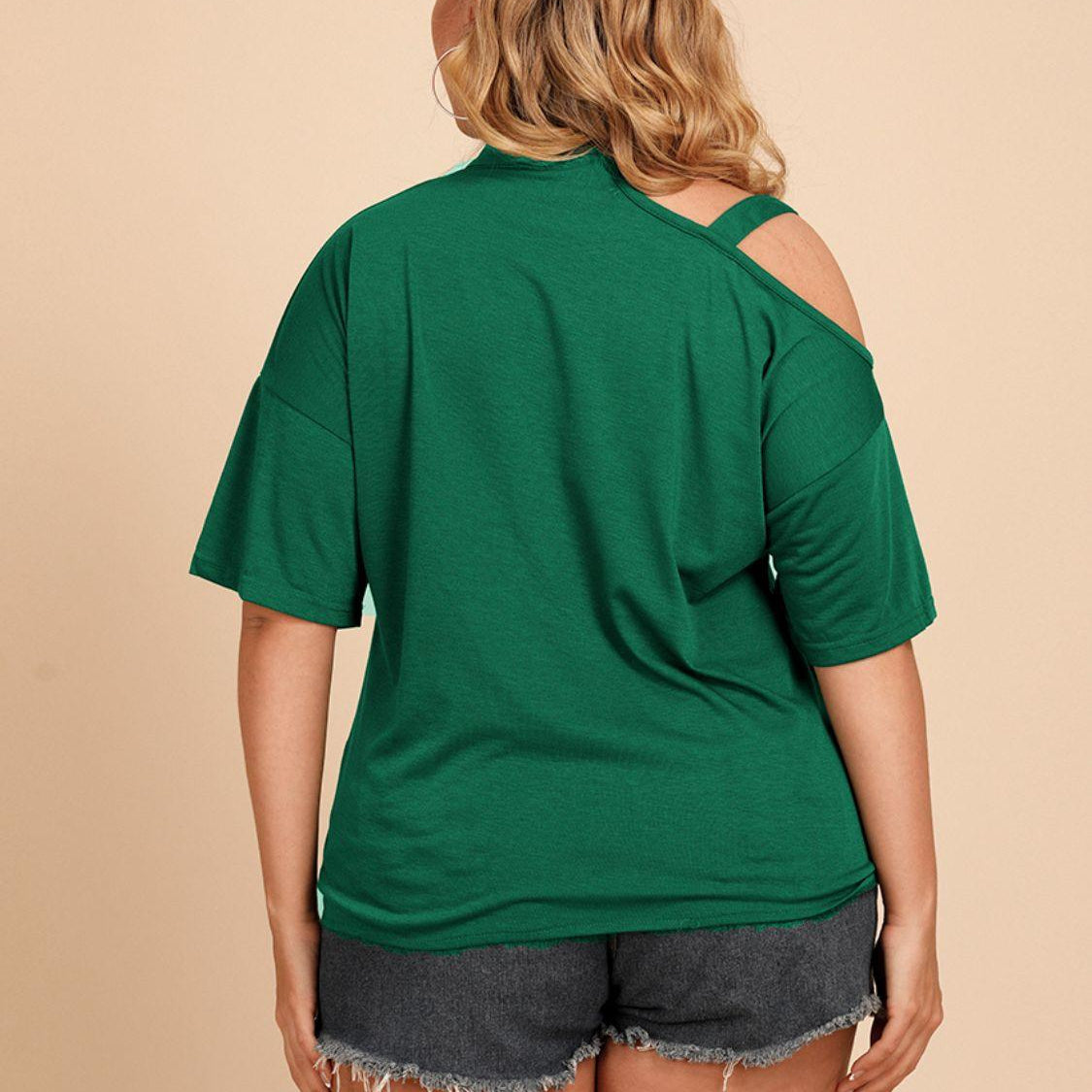 Women's Shirts - Plus Plus Size Tied Cold-Shoulder Tee Shirt