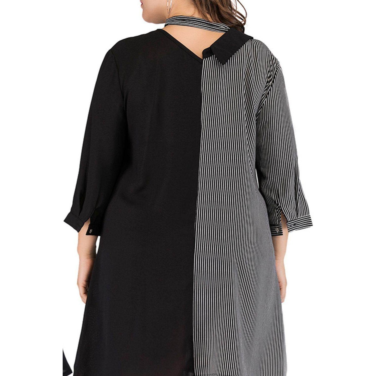 Trendsi plus size vacation dress with a stylish mixed pattern and comfortable fit