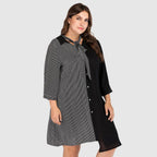 Trendsi plus size vacation dress with striped pattern and tie detail for stylish summer outings