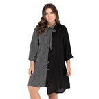 Trendsi plus size vacation dress with striped design and bow tie detail for stylish beach outings