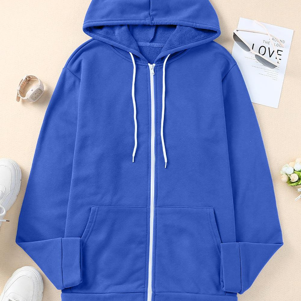 Women's Coats & Jackets Plus Size Zip Up Hooded Jacket With Pocket