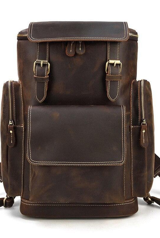Luggage & Bags - Backpacks Premium Leather Travel Backpack Vintage Style Daypacks Daily...