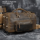 Premium leather wheeled duffel bag with sturdy wheels and spacious interior for travel enthusiasts