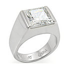 Sleek princess cut sterling silver ring featuring a brilliant square gemstone for elegant style