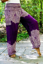 Women's Pants Purple Floral Womens Boho Pants Hippie Pants Yoga