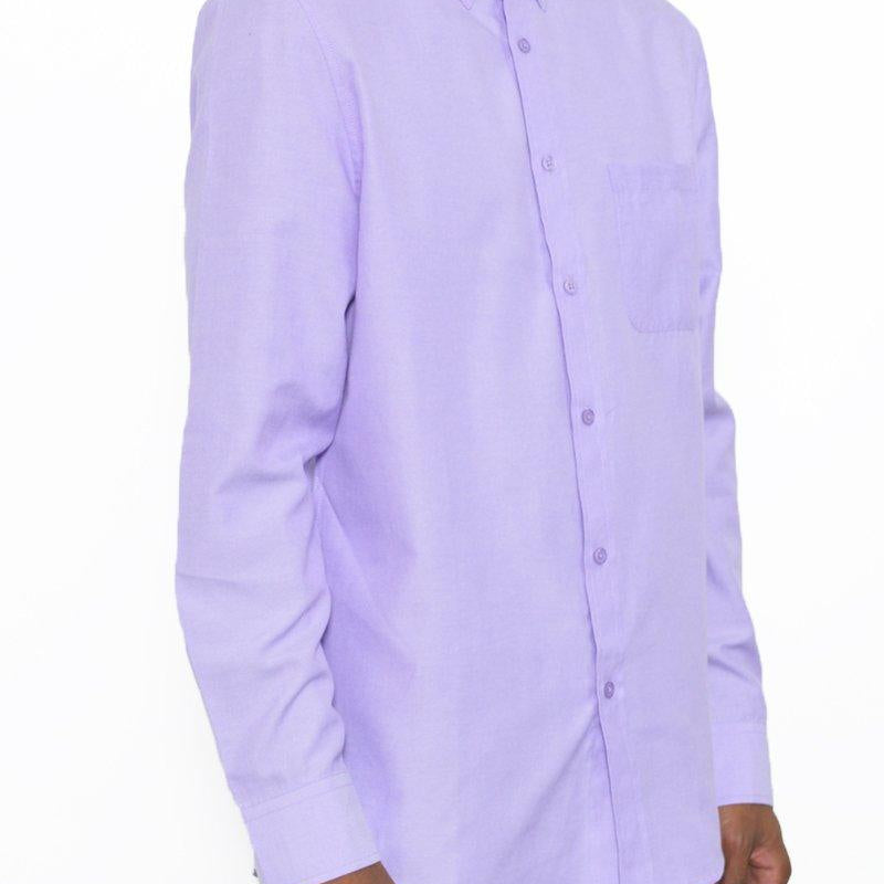 Men's Shirts Purple Signature Long Sleeve Button Down Shirt