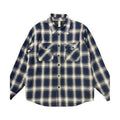 Navy and white checked quilted flannel shirt by VacationGrabs with two front pockets