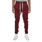 Red black jogger pants for men featuring a comfortable fit and stylish design with elastic waistband