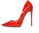 Women's Shoes - Heels Red Patent Leather High Heel Shoes Reflective Mirror W/ 3 Heel Heights